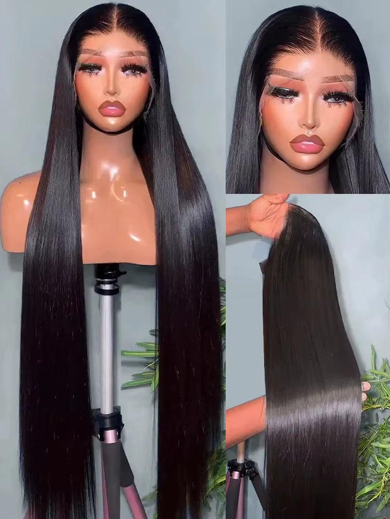 250 Density Natural Straight 13X6 Transparent Lace Frontal Wig Remy Human Hair 13X4 Lace Front Wigs for Black Women