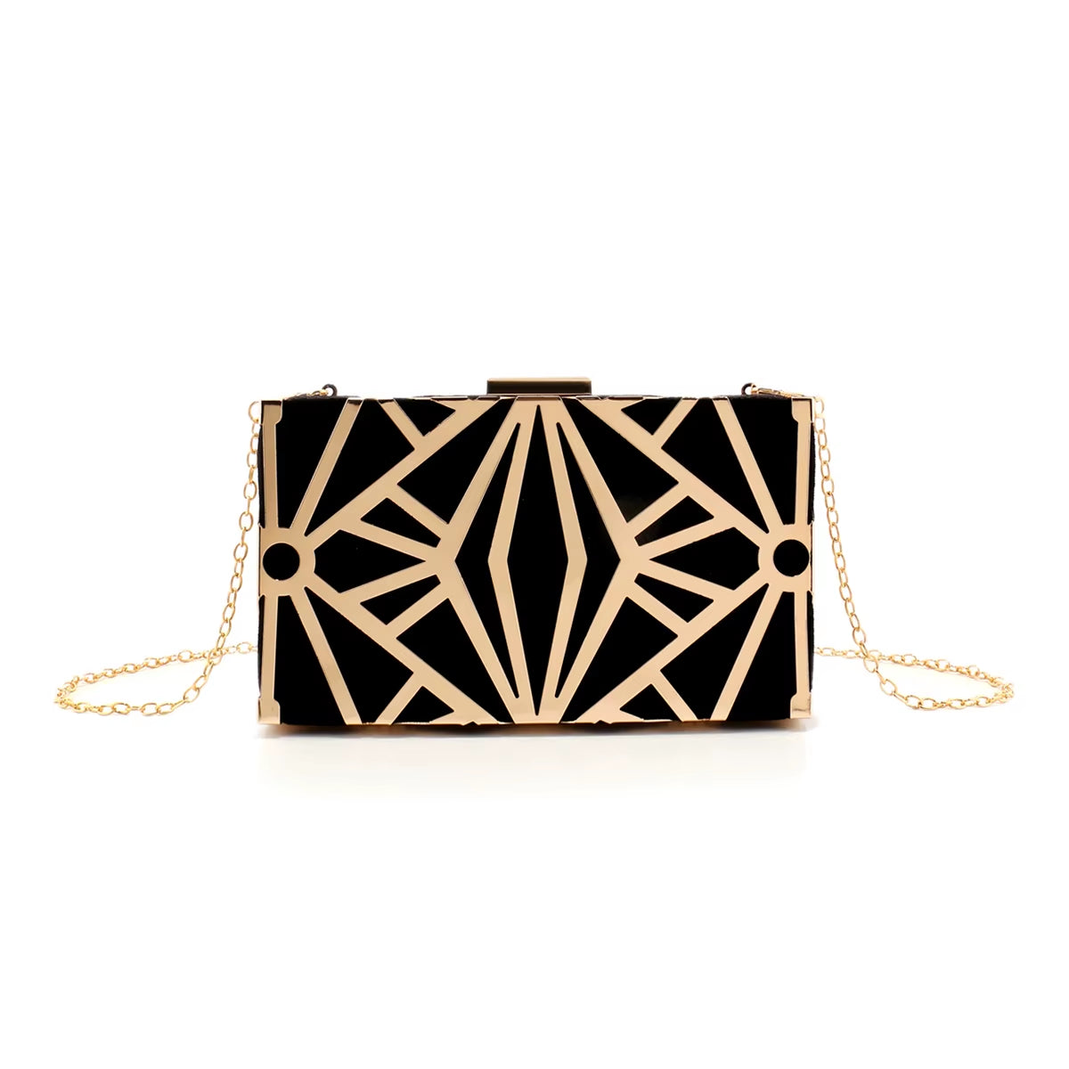 Fashion Women Clutch Bags Hollow Out Elegant Metal Chain Evening Bags Flap Style Lady Wedding Bridal Handbags for Party Prom Din