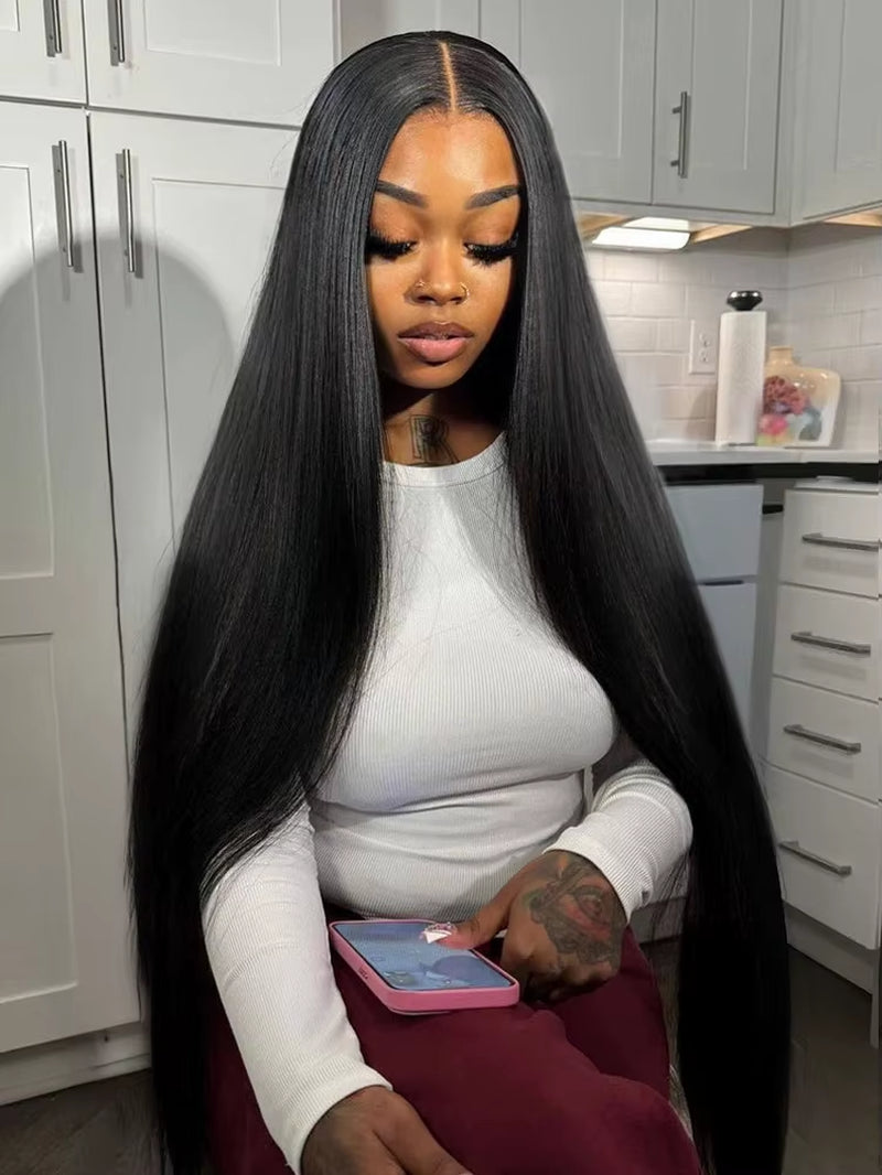 250 Density Natural Straight 13X6 Transparent Lace Frontal Wig Remy Human Hair 13X4 Lace Front Wigs for Black Women