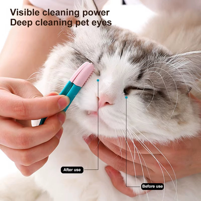 Pets Eye Comb Brush Tear Stain Remover Comb Soft Silicone Grooming Tools for Small Cat Dog Gentle Cleaning Eye Scabs Clean Brush