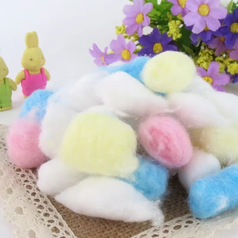 100Pcs Colorful Cotton Balls Small Animals Toys for Hamster Rat Mouse Nesting Material Winter Keep Warm House Filler Supply