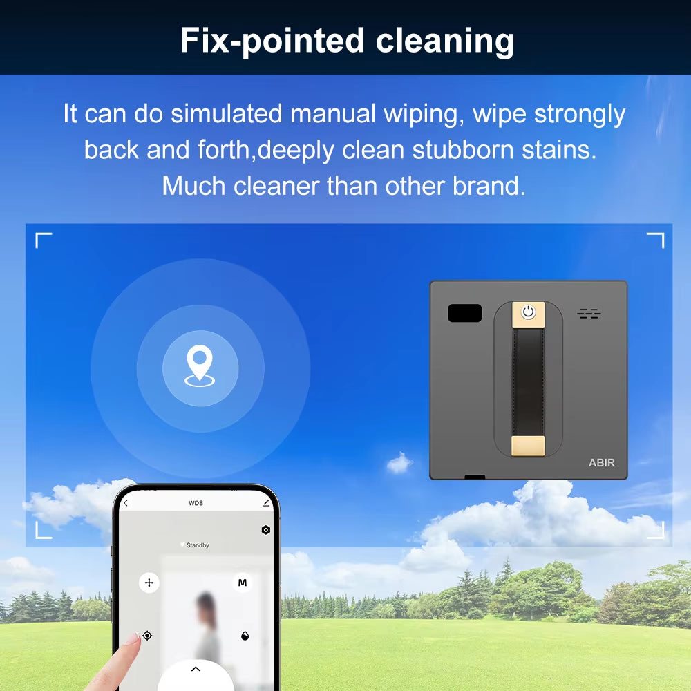 WD8 Robot Window Vacuum Cleaner,Dual Water Spray,Laser Sensor,Smart Home Glass Wall Wet Dry Cleaning ,App&Remote Control