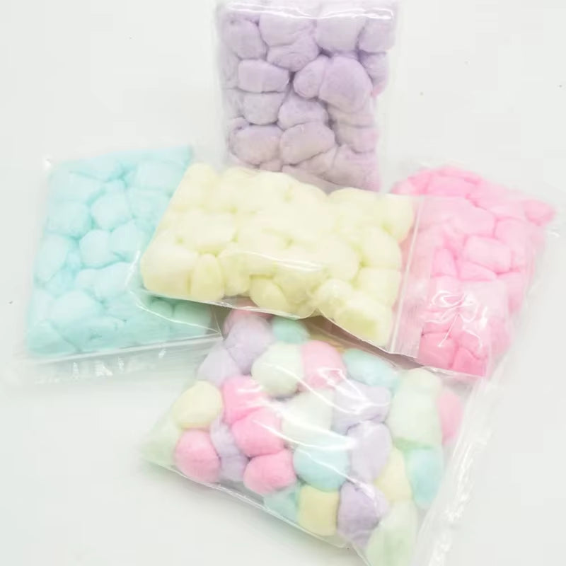 100Pcs Colorful Cotton Balls Small Animals Toys for Hamster Rat Mouse Nesting Material Winter Keep Warm House Filler Supply