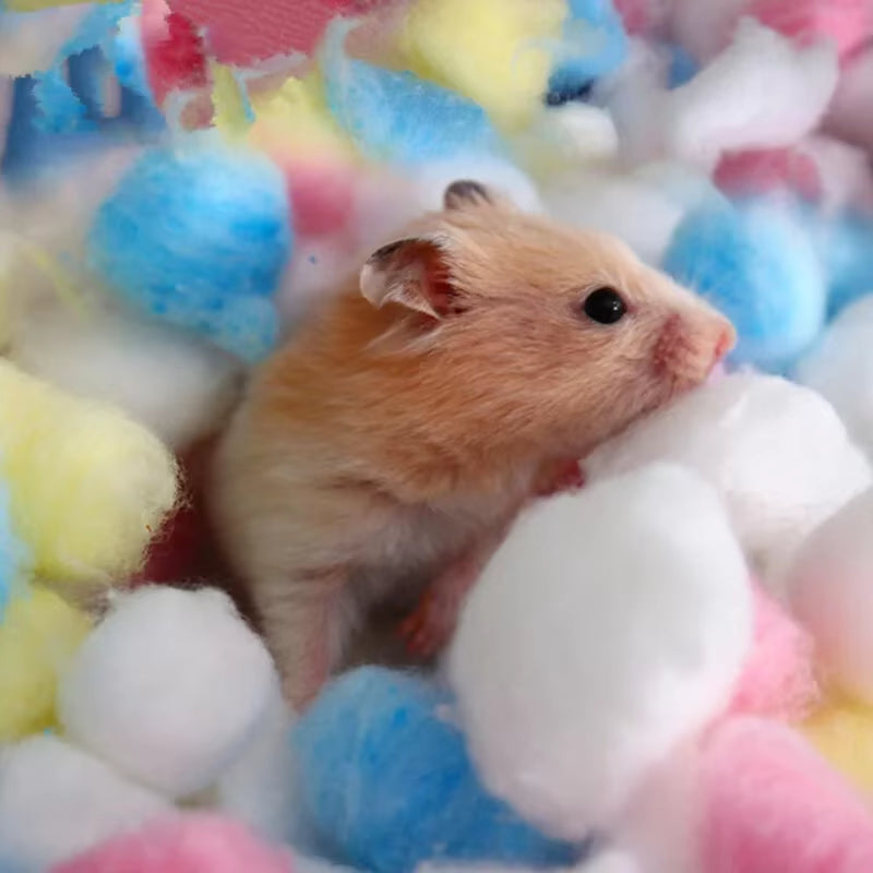 100Pcs Colorful Cotton Balls Small Animals Toys for Hamster Rat Mouse Nesting Material Winter Keep Warm House Filler Supply