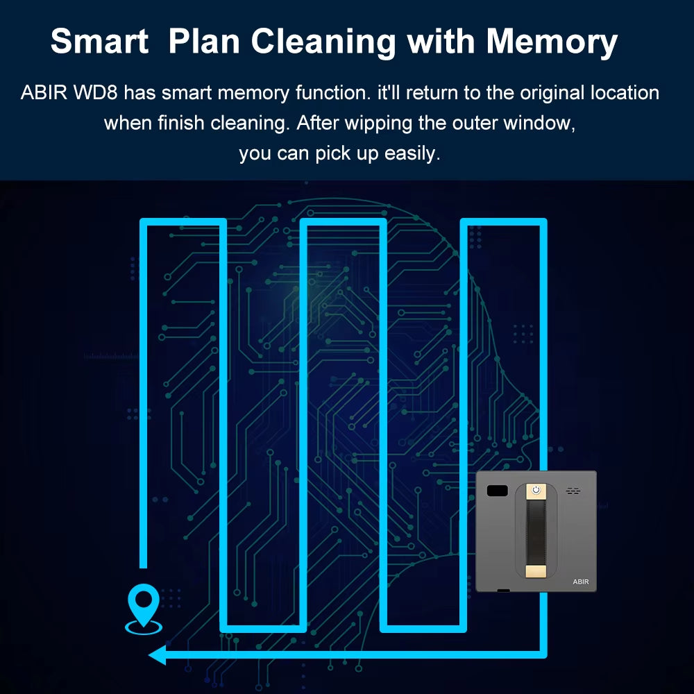 WD8 Robot Window Vacuum Cleaner,Dual Water Spray,Laser Sensor,Smart Home Glass Wall Wet Dry Cleaning ,App&Remote Control