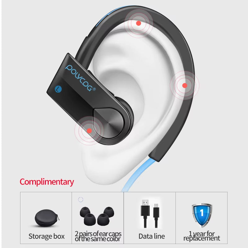 -K98 Neck Wireless Bluetooth Headset IPX7 Waterproof Sports Fitness Stereo Headset Microphone Noise Cancelling Wireless